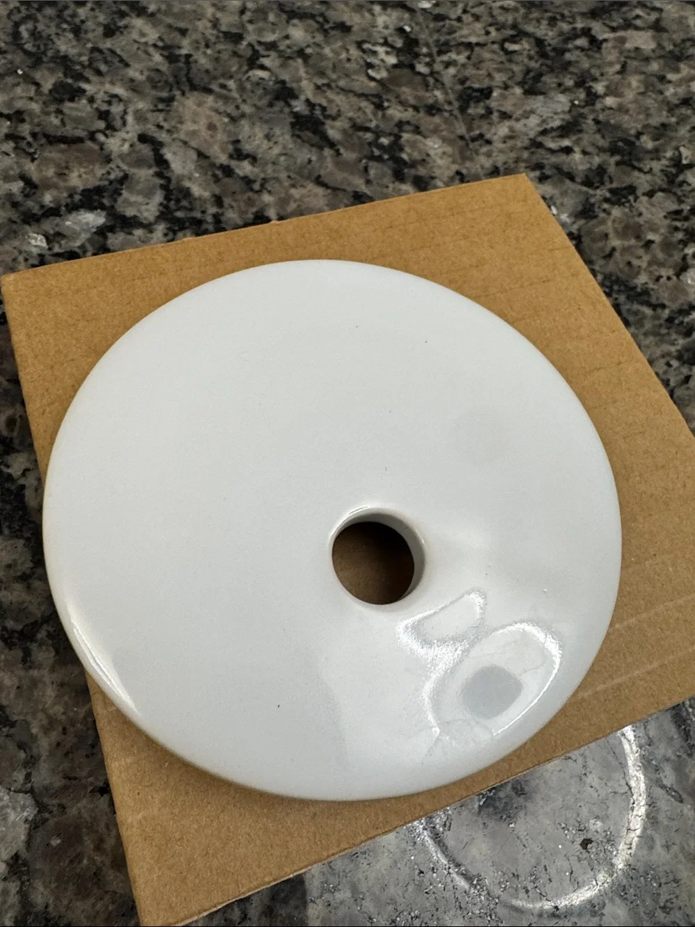 Pampered Chef White Ceramic Egg Cooker with Gray Silicone Grip